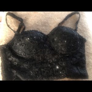 Beaded lace bustier